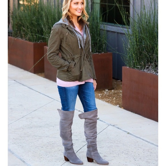 Sole Society Shoes | New Sole Society Suede Otk Over Knee Boots 7.5 | Color: Gray | Size: 7.5 | Sunkissedbee's Closet